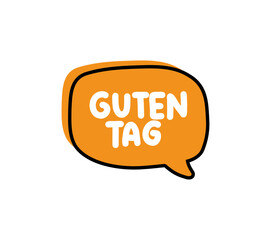 Guten Tag. Badge, icon, logo vector design illustration on white background