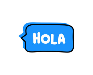 Hola. Badge, icon, logo vector design illustration on white background