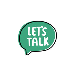 Let's Talk. Badge, icon, logo vector design illustration on white background