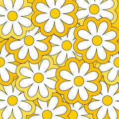 seamless pattern with yellow flowers