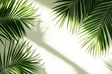 palm leaves isolated on white background