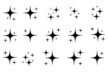 sparkle star icons in white background, shine or sparkle vector set, sparkle star icons, shine icon, star sparkle, shine, bright, glowing, star, shine, icons