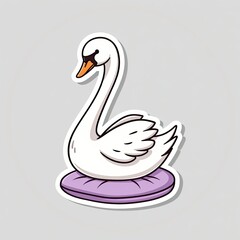 White swan silhouette on black water, a nature icon