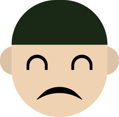 Sad Cartoon Character With Beanie Hat