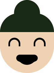 Happy Cartoon Character With Beanie Hat