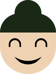 Happy Cartoon Character With Beanie Hat