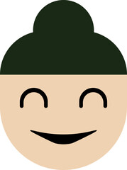 Happy Cartoon Character With Beanie Hat