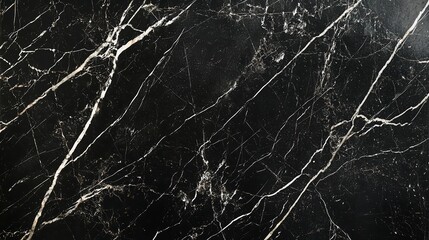 Black Marble Texture: An alluring black marble slab with elegant white veining, showcasing its natural beauty in a high-resolution photo.