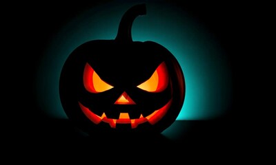 Various scary halloween pumpkin carvings. 4k