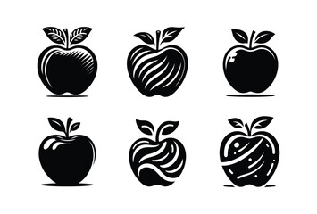 Stylish Apple Designs - Black and White Apple Illustrations
