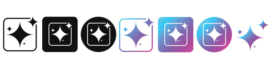 Generate AI button icons , Chat with AI. UI UX design, Vector illustration. 