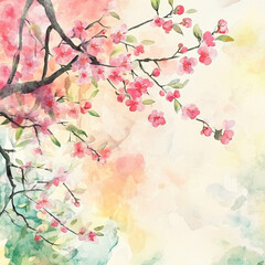 spring watercolor digital paper