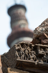 The Qutb Minar (Qutub Minar or Qutab Minar) is a minaret and victory tower comprising the Qutb complex and the main tourist magnet in New Delhi, the capital of India - New Delhi, India