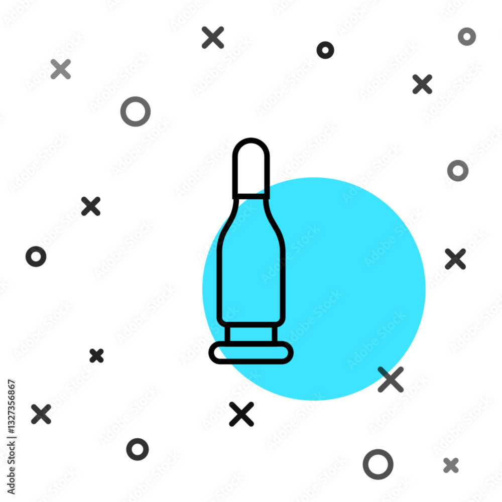 Poster black line bullet icon isolated on white background. random dynamic shapes. vector