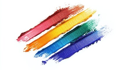 Fototapeta premium Eye shadows in all the colors of the rainbow. Selective focus.