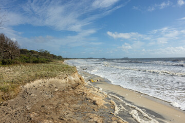 Kingscliff Beach erosion and storm damage from Cyclone Alfred, Northern Rivers, New South Wales, Australia