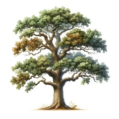 watercolor oak tree 