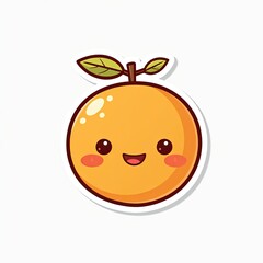 Fototapeta premium Smiling cartoon orange with colorful food elements