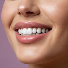 Obraz premium Smile Closeup: White Teeth and Pink Lips