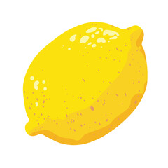 A bright yellow lemon with a textured peel. This vector illustration is perfect for food and citrus-themed designs.