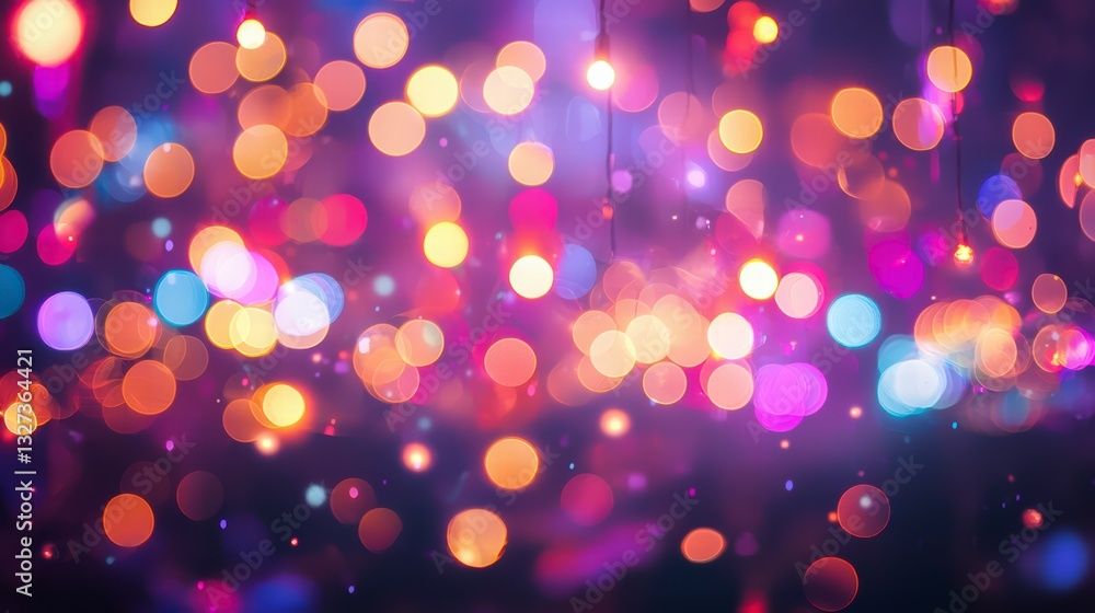 Poster colorful bokeh lights: a mesmerizing display of vibrant bokeh lights in various hues creates a magic