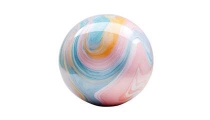  Colorful marble sphere with soft pastel swirls png 