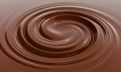melted chocolate swirl. 3d render