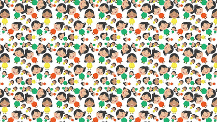Obraz premium Playful Children Pattern – Bright and Fun Illustration image