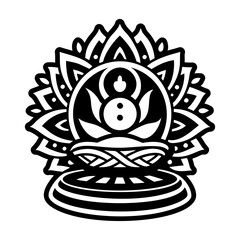 Fototapeta premium A glyph style icon of meditation cushion symbol