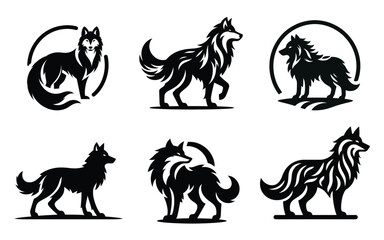 Bold and Artistic Wolf Illustrations: Creative Designs in Black