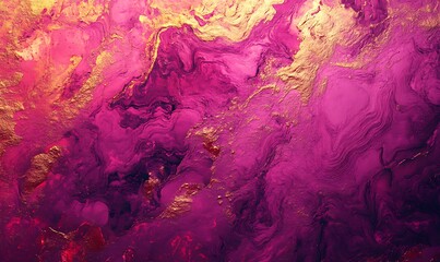 Abstract painting of swirling vibrant colors, a fiery sunset landscape with hues of orange, red, pink, purple, and dark shades, creating a dynamic