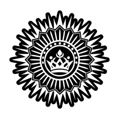 A glyph style icon of sunburst symbol