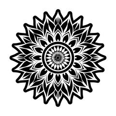 A filled style icon of sunflower symbol