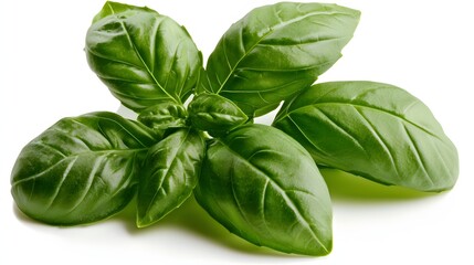 Fresh Green Basil Leaves with Smooth Texture for Culinary Uses in Cooking and Flavoring Dishes