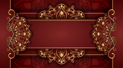 Luxury blue background with golden mandala ornament