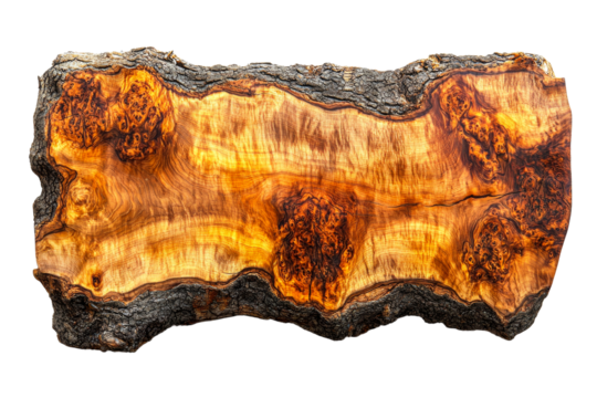 Beautiful walnut wood slab with natural grain patterns