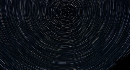 Celestial Dance Peaceful Night Sky - Serene night sky, star trails, cosmic wonder, tranquil beauty, celestial motion. Symbolizing peace, infinity, timelessness, exploration, and mystery