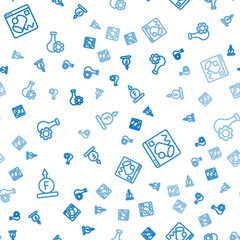 Set line Force of physic formula, Data visualisation and Test tube on seamless pattern. Vector