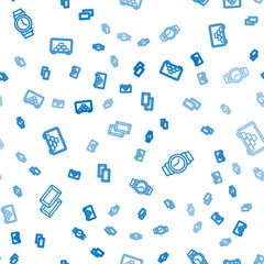 Set line Gold bars, Wrist watch and Safe with gold on seamless pattern. Vector