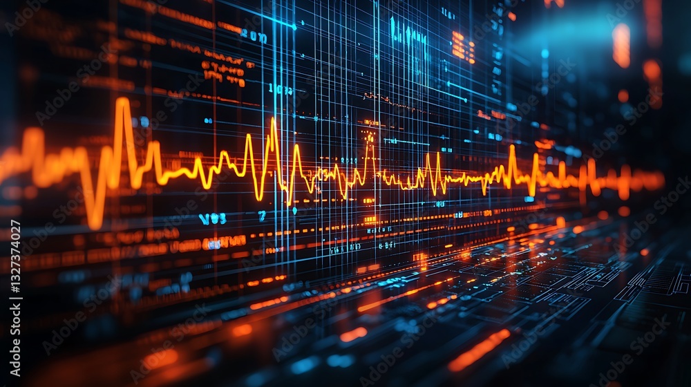 Poster dynamic heartbeat data visualization