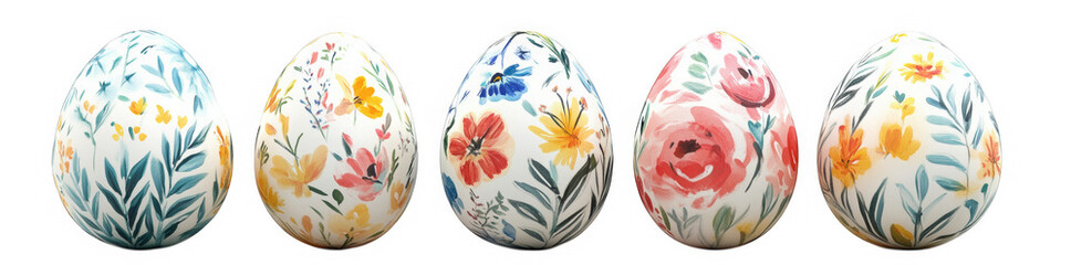 Hand-Painted Floral Easter Eggs
