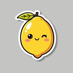 Cute and Funny Lemon Smiling Fruit Vector Illustration
