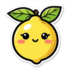 Obraz premium Cute and Funny Lemon Smiling Fruit Vector Illustration