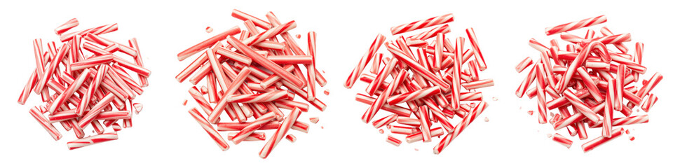 Set of Broken Candy Cane Pieces