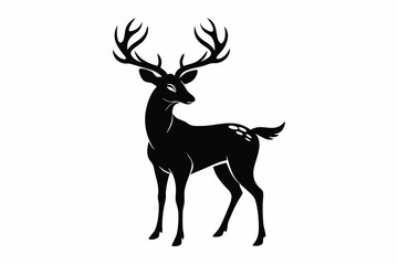 Obraz premium deer line art silhouette vector illustration 