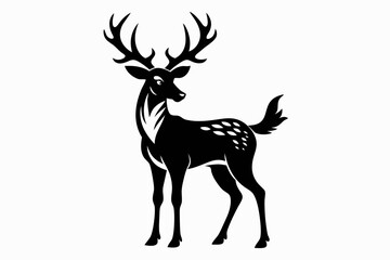 deer line art silhouette vector illustration	