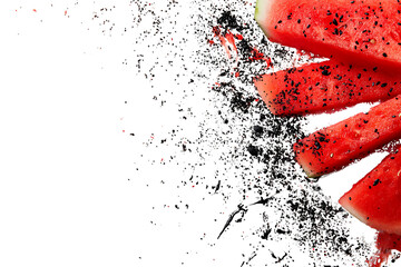 Watermelon Explosion: Charcoal Dust & Summer Red