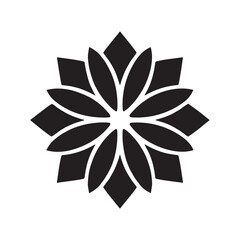 Obraz premium Minimalist Black Flower Icon | Floral Silhouette Vector Design