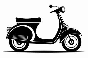 scooter line art silhouette vector illustration