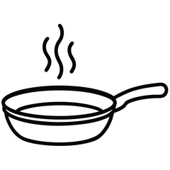 Line Art Steaming Pan Icon Vector for Food & Kitchen Illustration